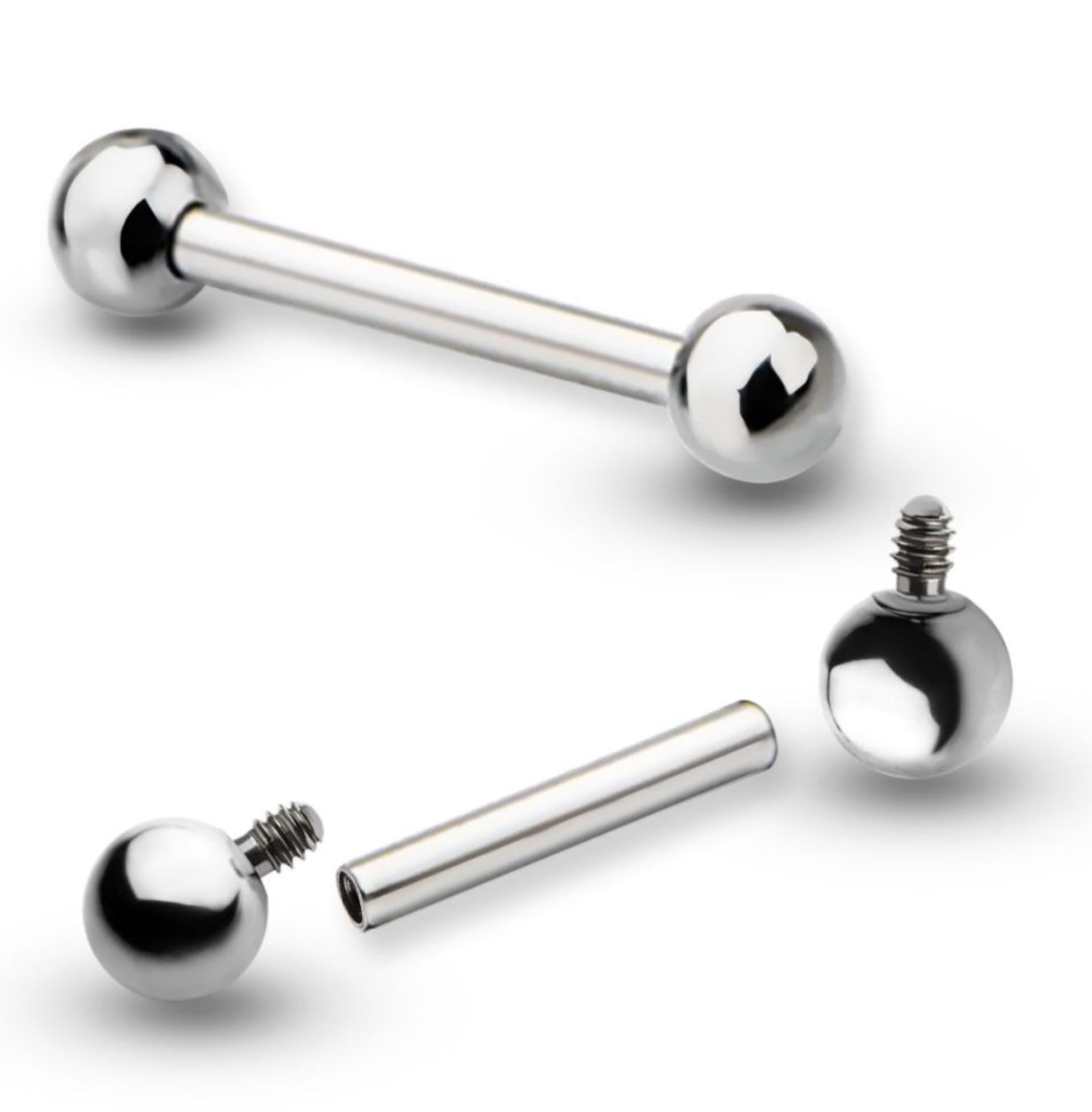 14 gauge internally threaded barbell | Tounge barbell | Tounge piercing | Tounge jewelry | 12.7mm | 14mm | 16mm | 19mm | 16mm | 19mm | 22mm