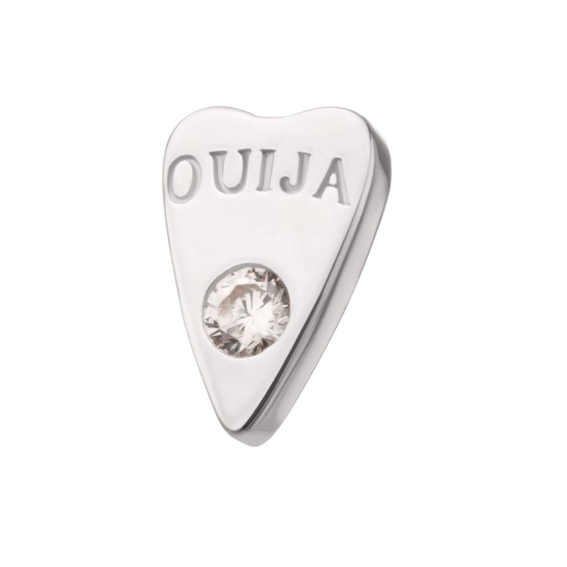 14Kt White Gold Planchette threadless earring | goth piercing | helix piercing | conch piercing | flat piercing | white gold earring