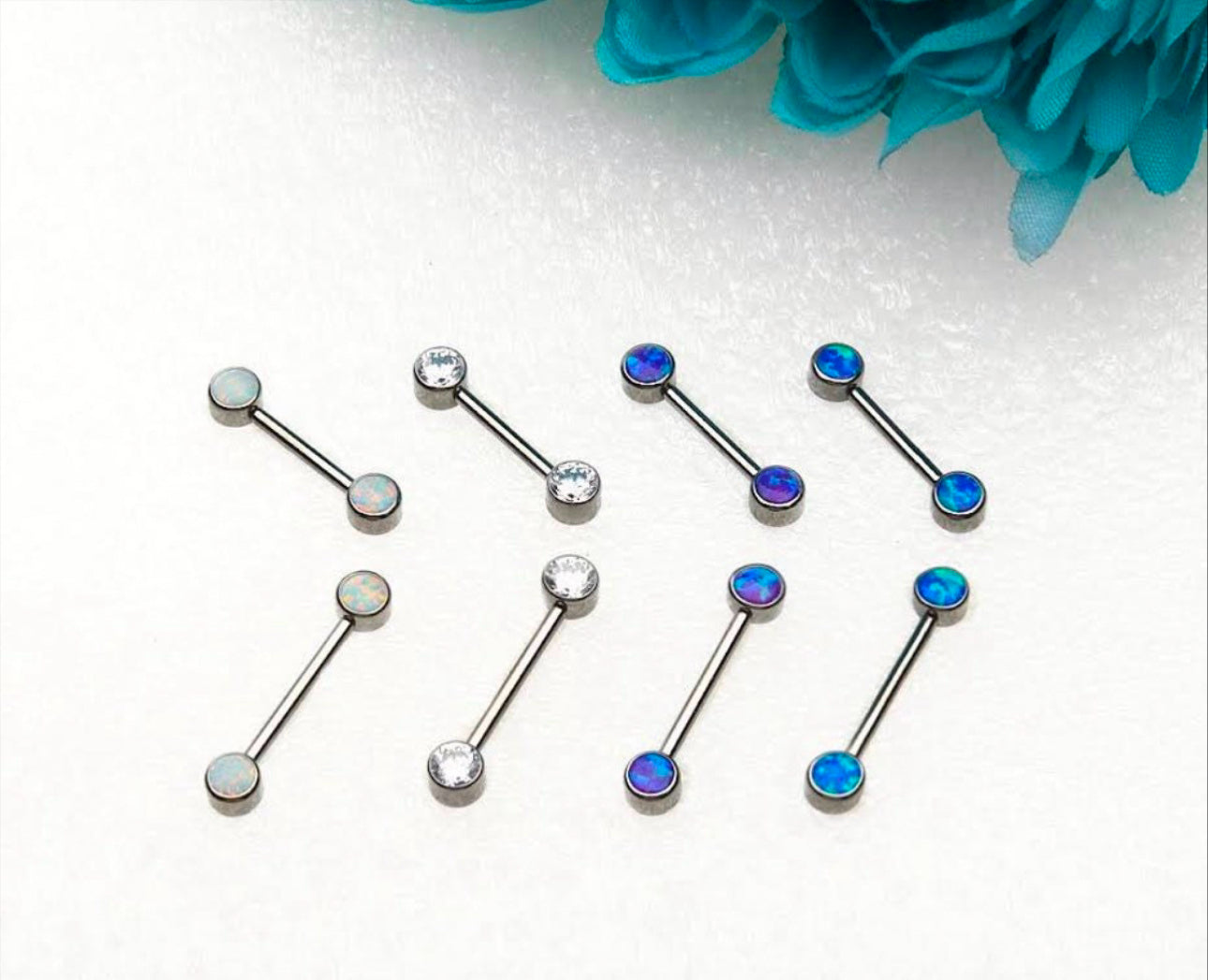 Nipple jewelry | titanium nipple jewelry | threadless nipple jewelry | opal nipple jewelry | body jewelry l nipple barbell l