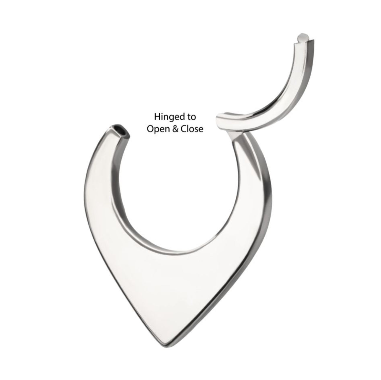 Titanium or 24kt gold or titanium Teardrop Flat Hoop Front Facing Hinged Segment Clicker | septum piercing | daith piercing | cute piercings