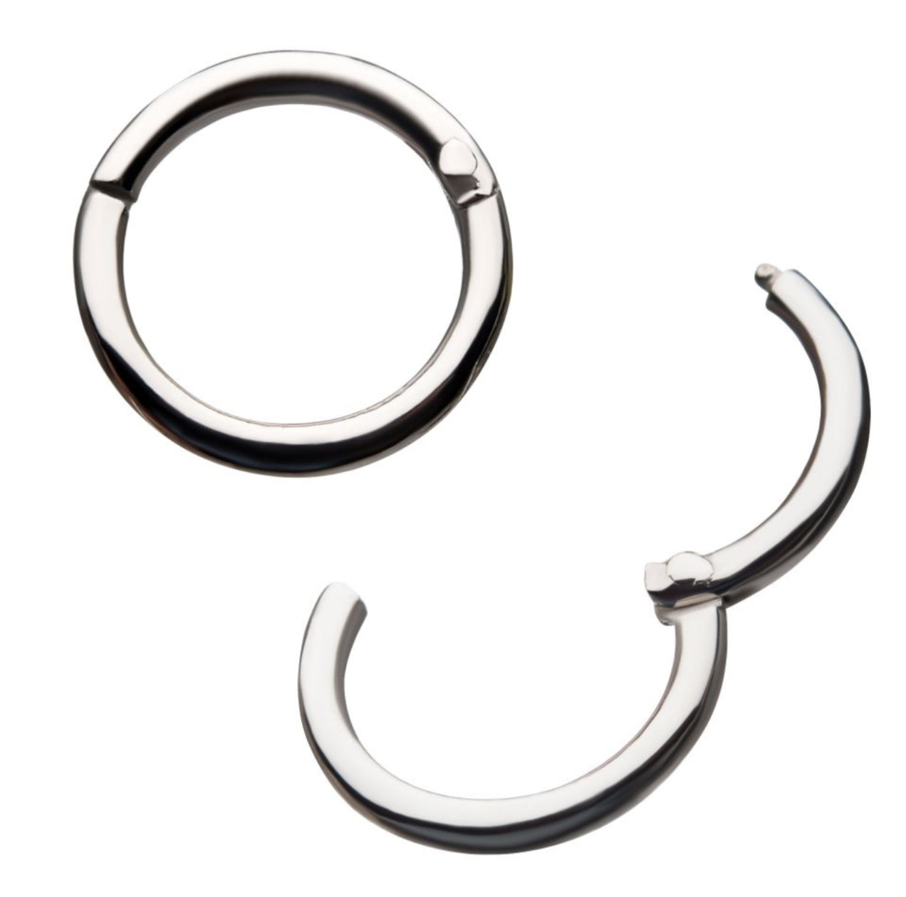14kt white gold hinged segment clicker | nose ring | nostril hoop | seamless ring | ear hoop | daith hoop | nickel free