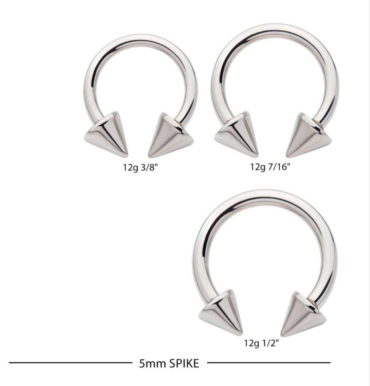 Titanium internally threaded spike circular barbell