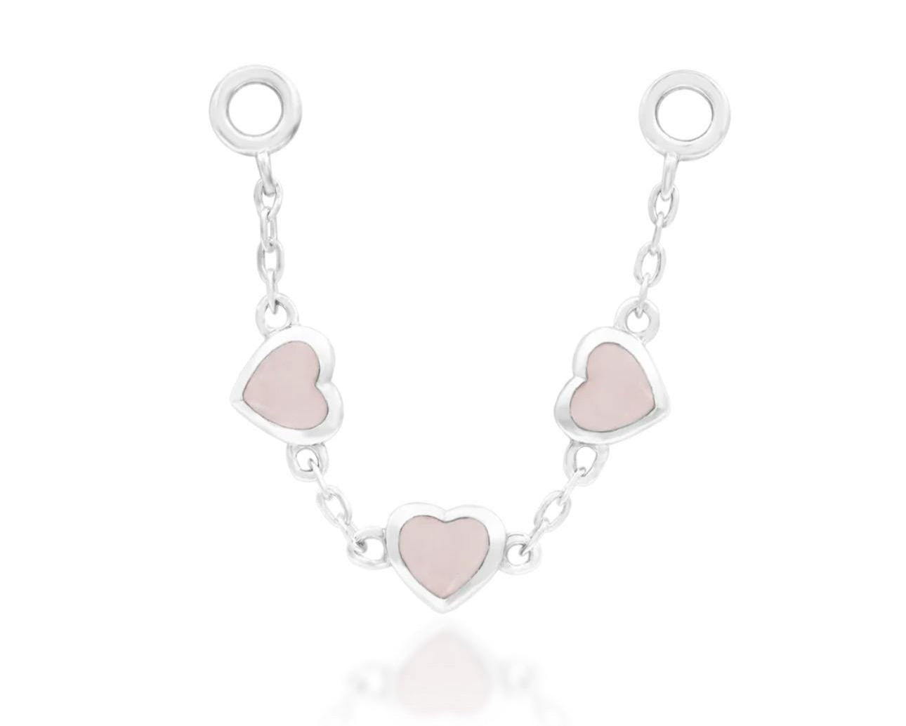 14Kt heart chain with genuine rose gold hearts | nose chain | rose gold piercing chain | yellow gold piercing chain | industrial chain