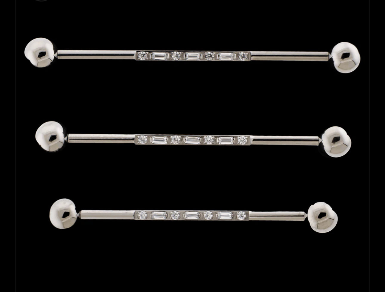 industrial piercing | industrial barbell with gems | classy industrial | cute industrial | titanium industrial | 14 gauge industrial