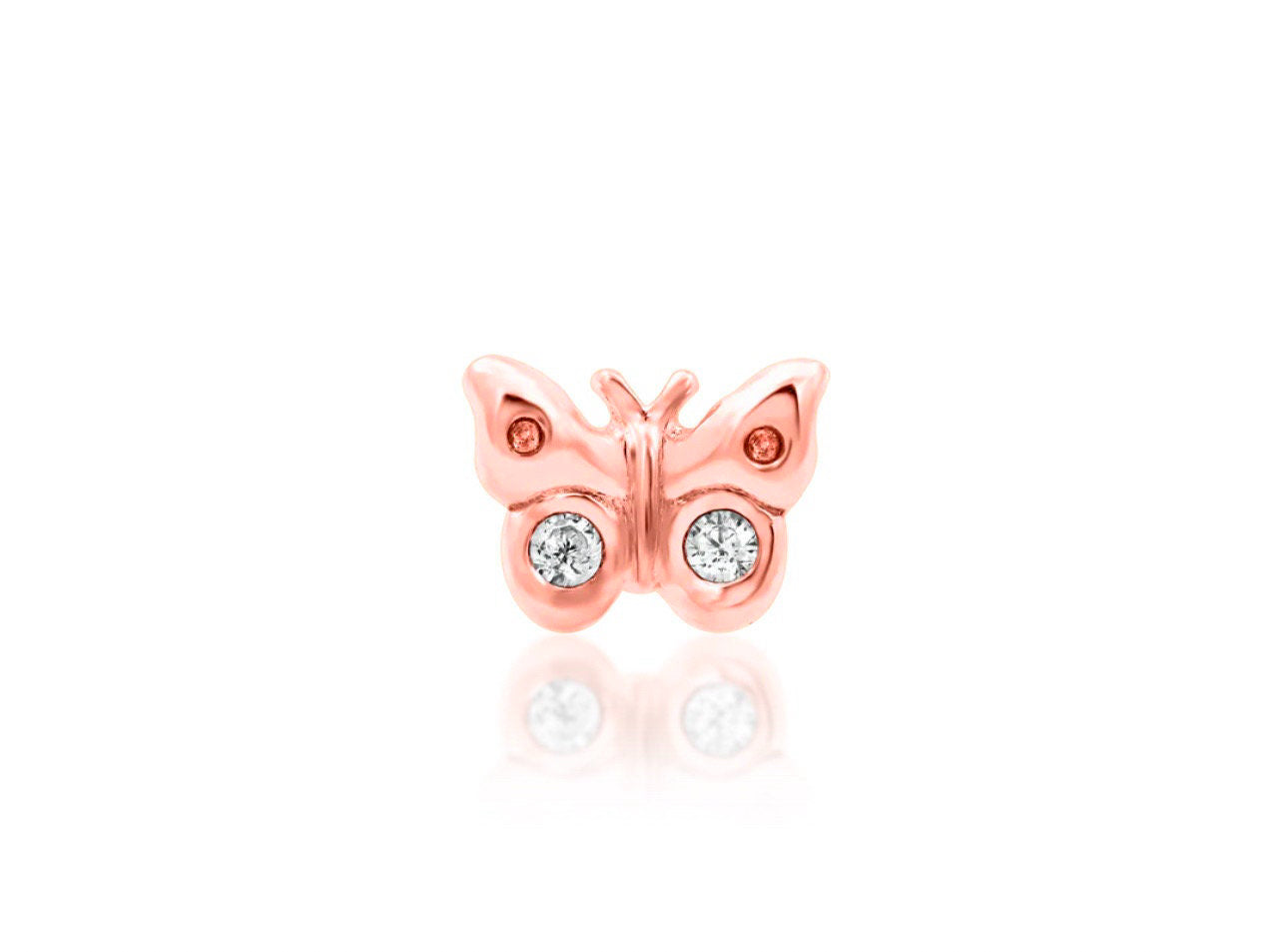 14kt solid gold butterfly earring | rose gold piercing | white gold piercing | nose piercing | nose piercing | dainty bo