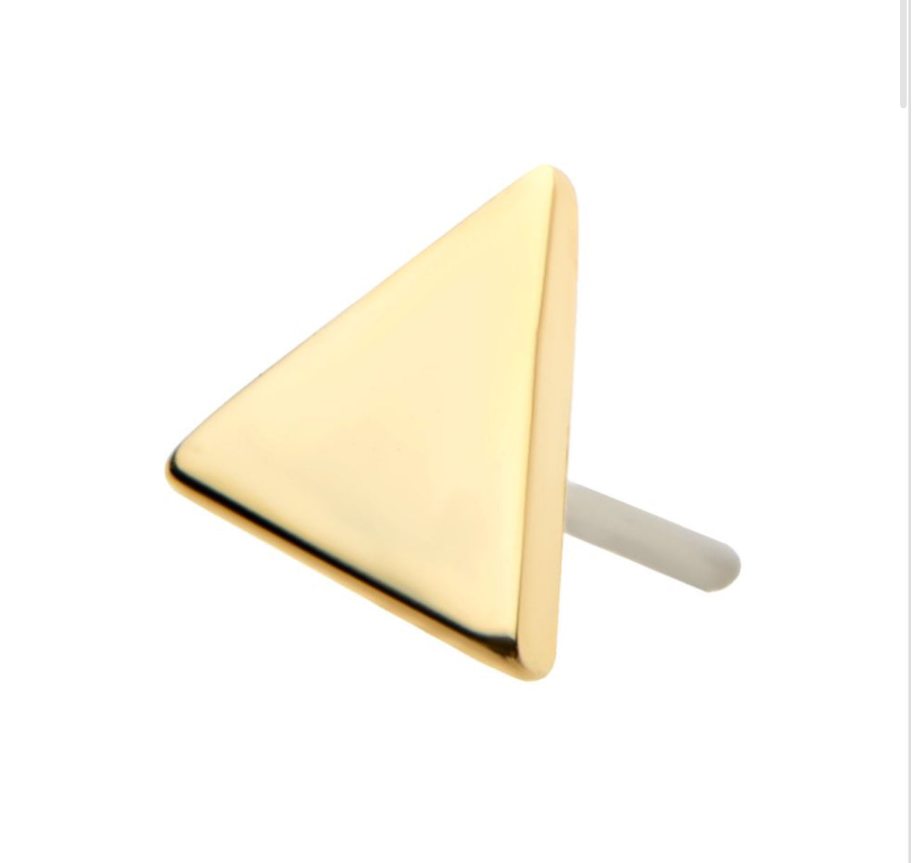14kt gold threadedless triangle earring | nose stud  | yellow gold earring | white gold earring | 20 gauge | 18 gauge | tragus stud