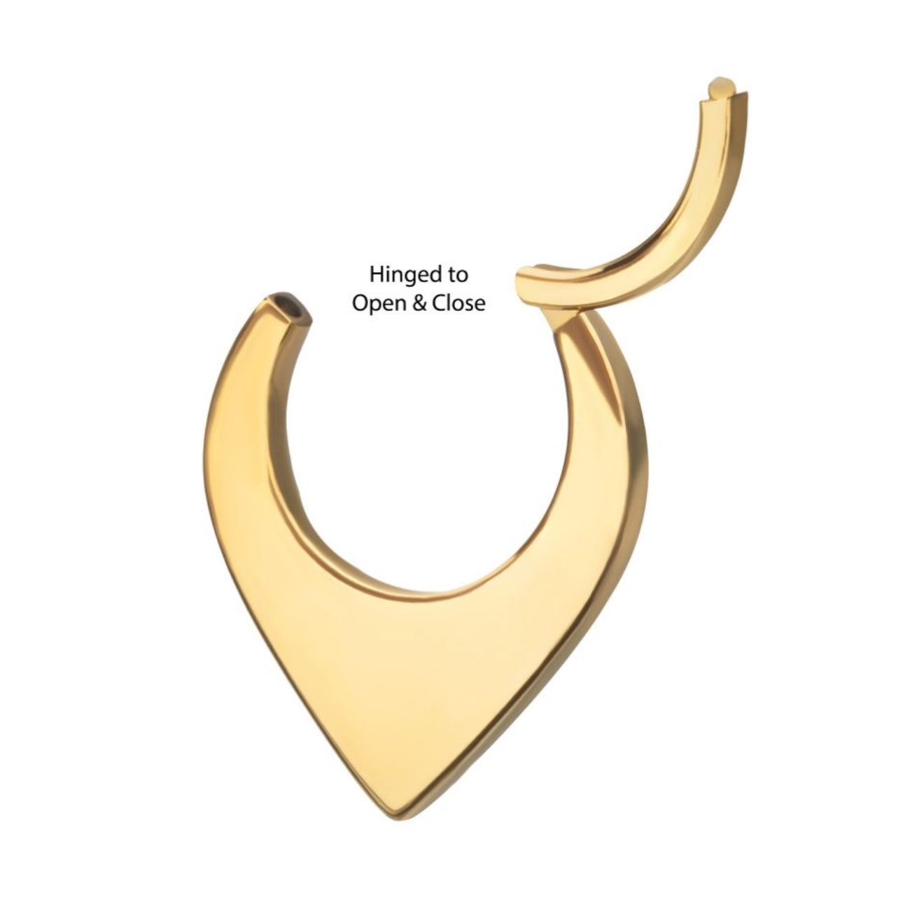 Titanium or 24kt gold or titanium Teardrop Flat Hoop Front Facing Hinged Segment Clicker | septum piercing | daith piercing | cute piercings
