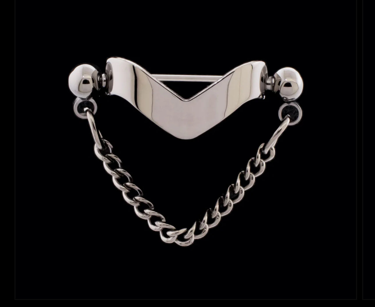 Threadless Nose Bridge Cuff with Rope Chain | bridge piercing | 16 gauge | bridge cuff | bridge chain | titanium bridge chain | goth