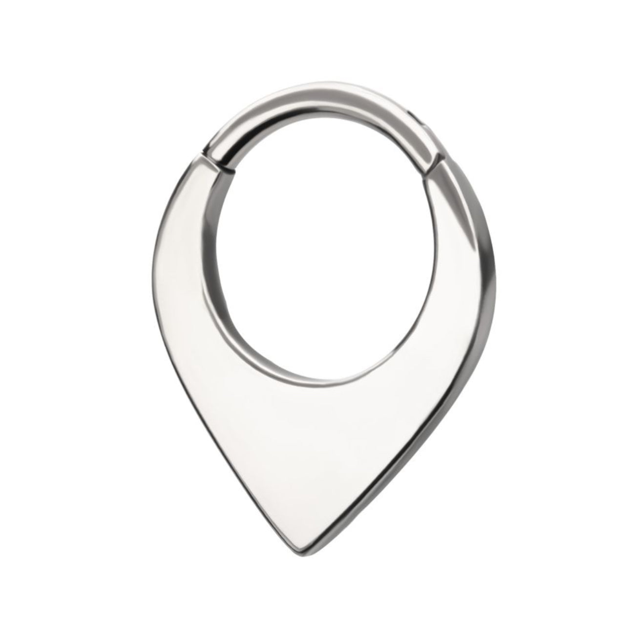 Titanium or 24kt gold or titanium Teardrop Flat Hoop Front Facing Hinged Segment Clicker | septum piercing | daith piercing | cute piercings