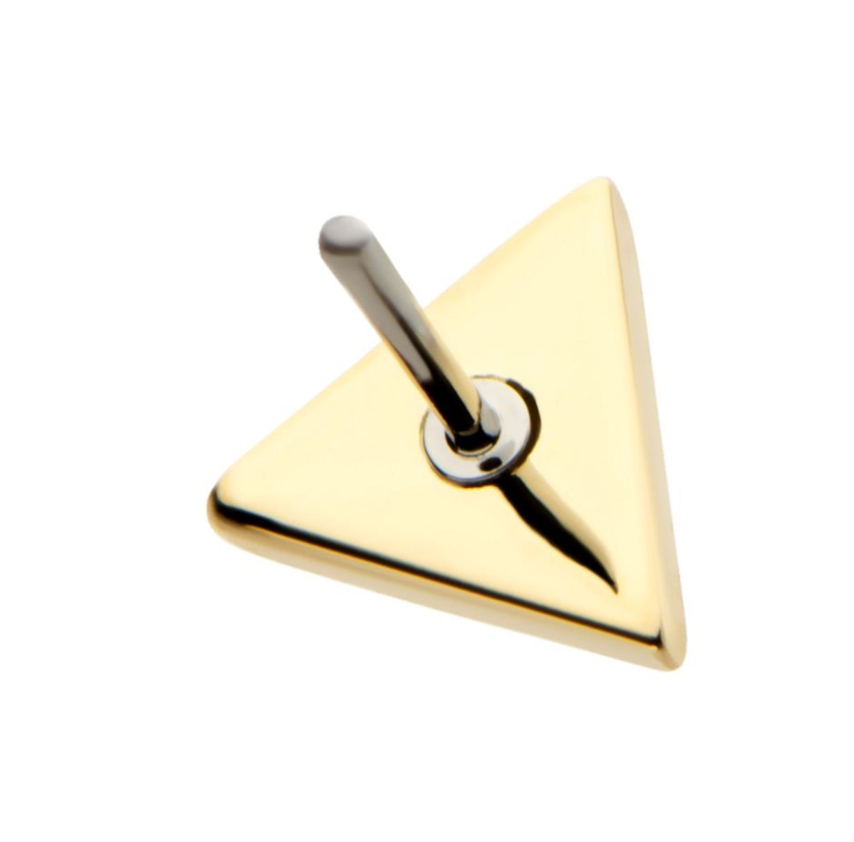 14kt gold threadedless triangle earring | nose stud  | yellow gold earring | white gold earring | 20 gauge | 18 gauge | tragus stud
