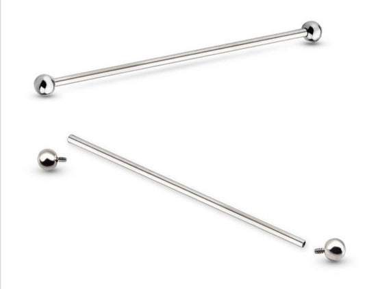 Titanium internally threaded industrial barbell